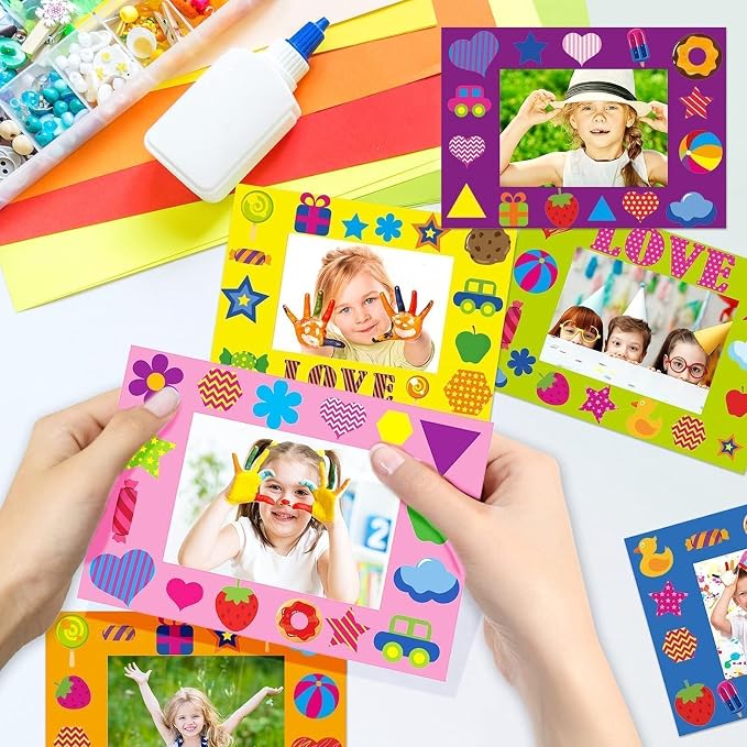 30Packs Picture Frame Crafts Kits for Kids, Summer Spring Colorful Holiday DIY Foam Picture Frames for Christmas Girls Gifts Game Activities Teacher Gifts Preschool Bulletin Board Decoration - Image 4