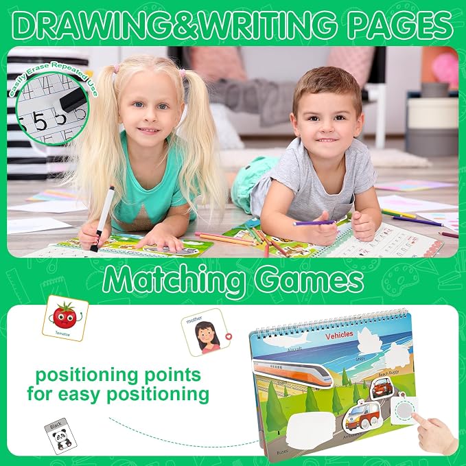 Busy Book for Toddlers 3-5, Montessori Preschool Learning Book, 24 Themes - Image 3