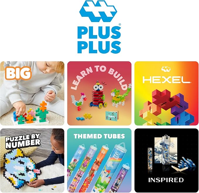 PLUS PLUS 240 Piece Interlocking Building Blocks for Kids, Open Ended Connecting Toys, Stem Bin Classroom Mini Manipulatives - Tropical Mix Play Tube