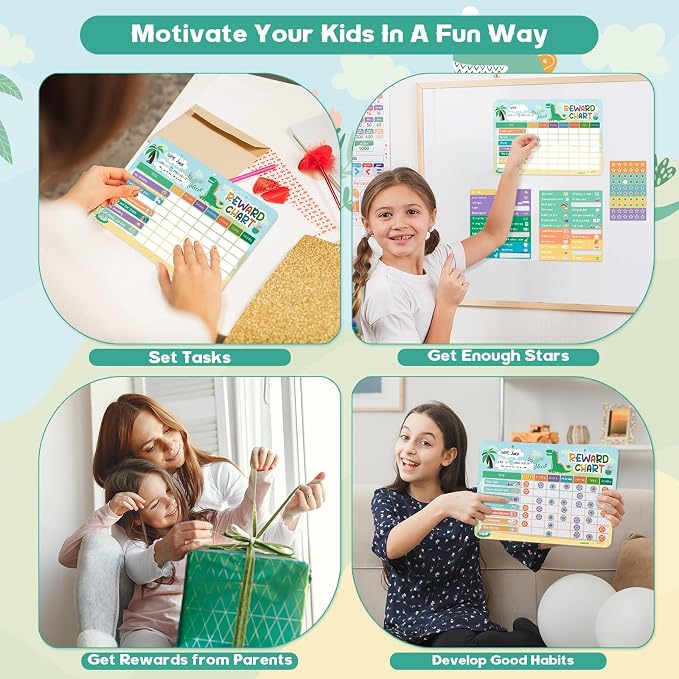 Thboxes 52 Chore Reward Chart for Kids, Dinosaur Magnetic Behaviour Board - Image 6