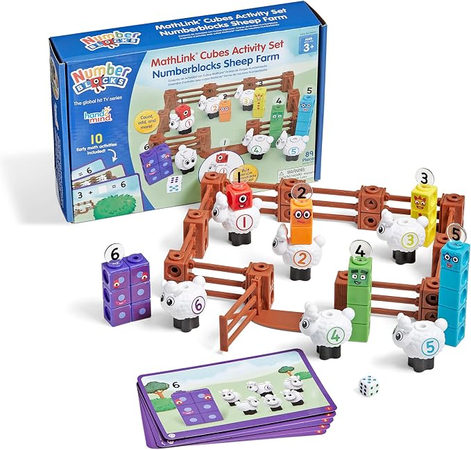 hand2mind Numberblocks Sheep Farm MathLink Cubes Activity Set, Ages 3+ by hand2mind