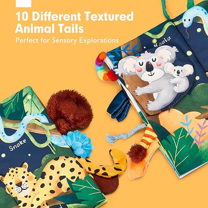 hahaland Baby Books 0-6 Months,Infant Tummy Time Toy Sensory Toys 6 to 12 Months Touch Feel Book Travel Toy Gifts for Boy Girl 0-3 Month Baby Shower Christmas Birthday Gifts Stocking Stuffers (Single)