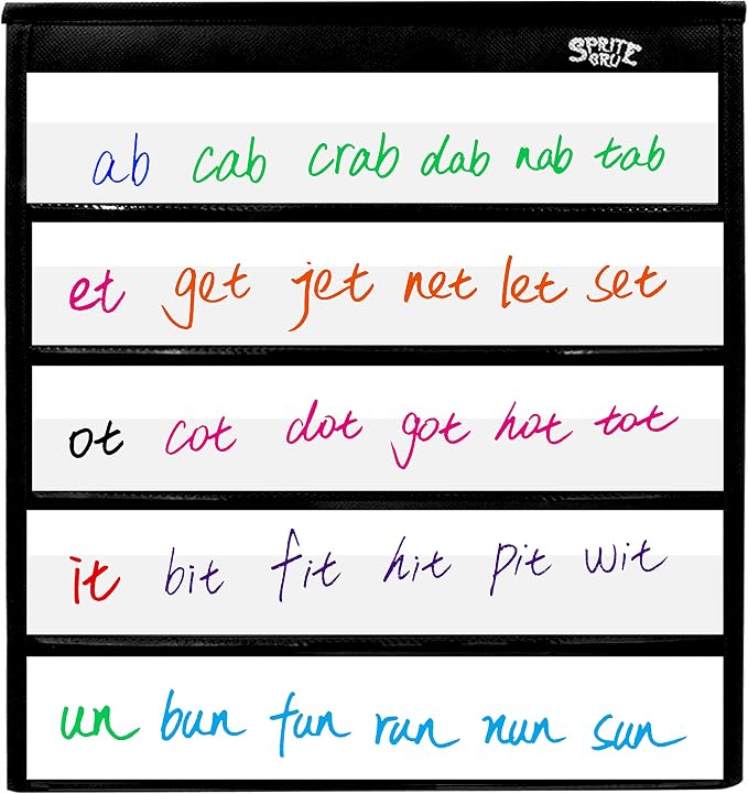 Black Tabletop Desktop Pocket Chart with Bonus 20X Dry Erase Cards. Double Sided and Self-Standing (13” X 12”) - Image 4