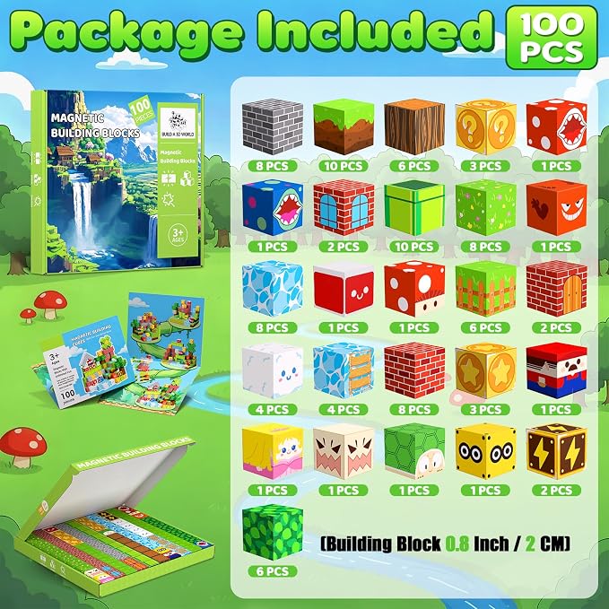 100PCS Magnetic Blocks, Building Cubes, Boys Kids Gifts Toys - Image 2