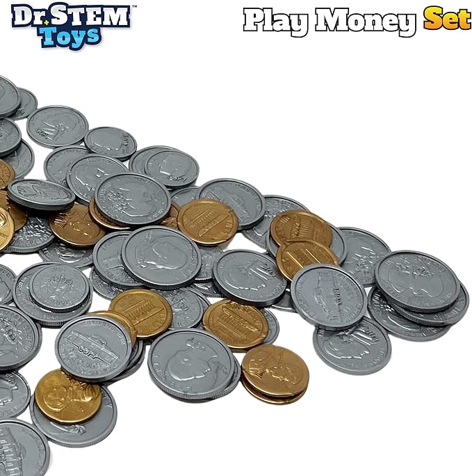 Dr. STEM Toys Play Money for Kids: Durable Boxed Set Provides 400 Pieces of Realistic Fake Money Bills & Fake Coins for Pretend Play, Helps Kids Learn Financial Responsibility & More - Image 6