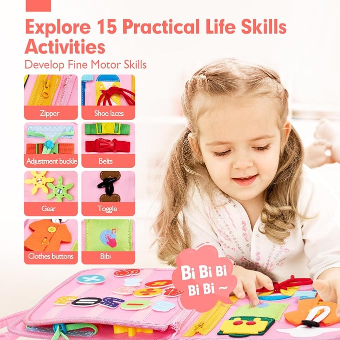 hahaland Busy Board for Toddlers Boys Girls Montessori Toys for 3+ Year Old - Image 3