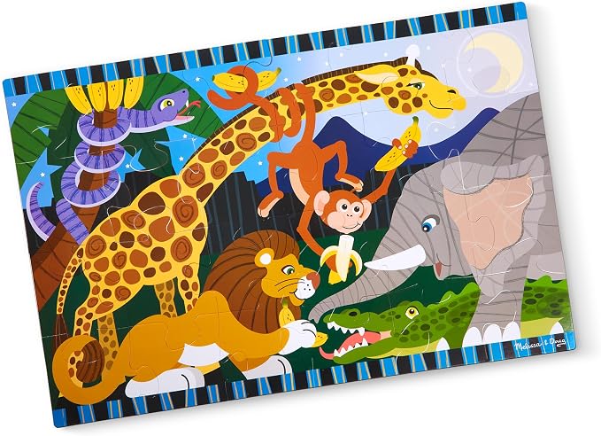 Melissa & Doug Safari Social Jumbo Floor Puzzle (24 Pieces, 2 x 3 Feet), Jigsaw Puzzle for Preschoolers and Kids Ages 3+ - FSC Certified by Unknown