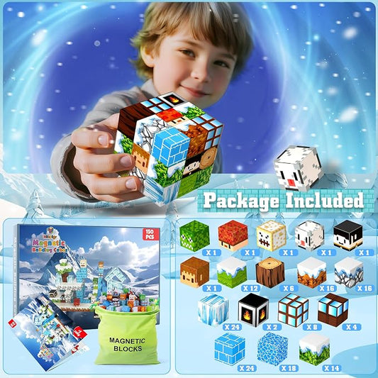 150PCS Magnetic Blocks for Kids Age 3+, Snow World - Image 2
