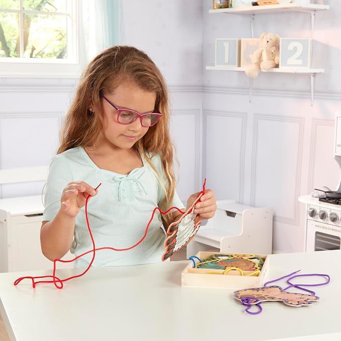 Melissa & Doug Lace and Trace Activity Set: 5 Wooden Panels and 5 Matching Laces - Farm - Image 8