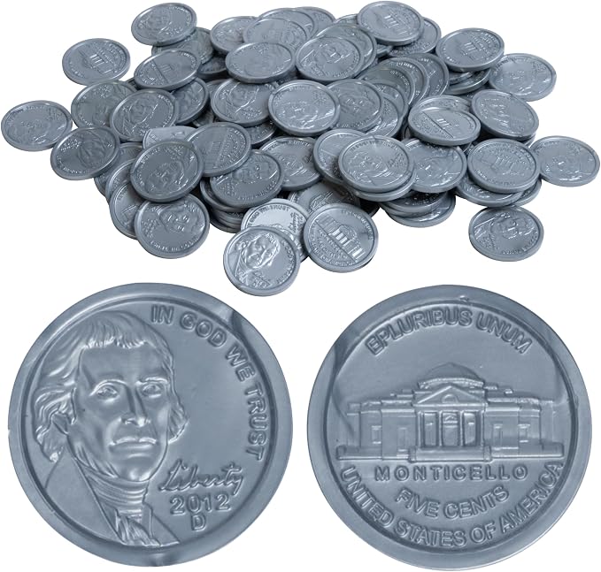 Learning Advantage Play Nickels, 100 Plastic Coins by LEARNINGADVANTAGE