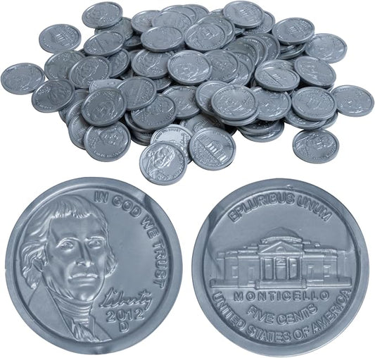 Learning Advantage Play Nickels, 100 Plastic Coins by LEARNINGADVANTAGE