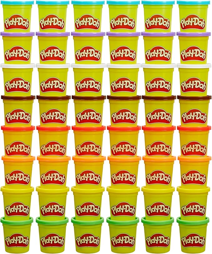 Play-Doh Bulk Pack of 48 Cans, 6 Sets of 8 Modeling Compound Colors, 3oz, Back to School Gifts & Prizes for Students & Classroom, Preschool Toys for Kids, Ages 2+ (Amazon Exclusive) by Unknown
