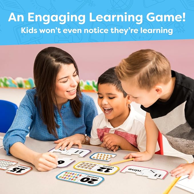 Number Puzzle Kindergarten Math Games - Number Puzzles for Kids Ages 3-5 - 20 Sets Matching Puzzle Toddler Learning Toys - Preschool Classroom Must Haves - Math Manipulatives Kindergarten - Image 7
