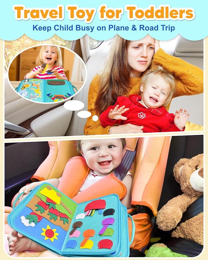 Exorany Busy Board Montessori Toys for Toddler Boy Girl Gifts Busy Book - Image 2