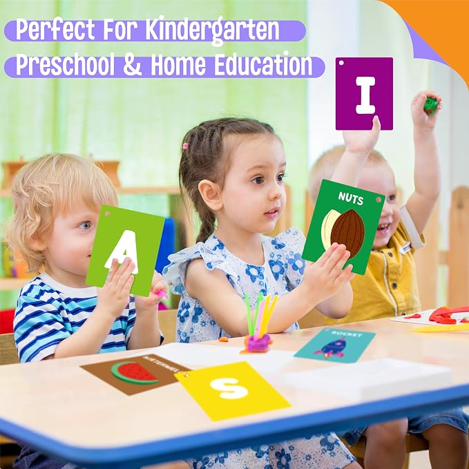 SpriteGru Alphabet Flash Cards, 52 Double Sided Cards, Uppercase & Lowercase Letter Cards, Letters and Sight Words Learning Cards for Preschool and Toddlers Learning - Image 6