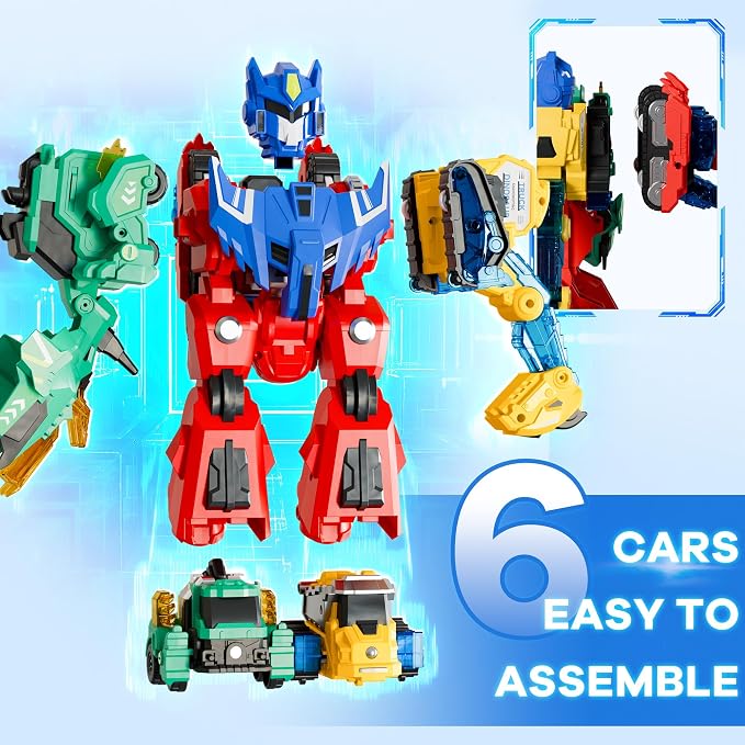 iPlay, iLearn Kids Dinosaur Transform Robot Toy Magnetic Transforming Truck - Image 4