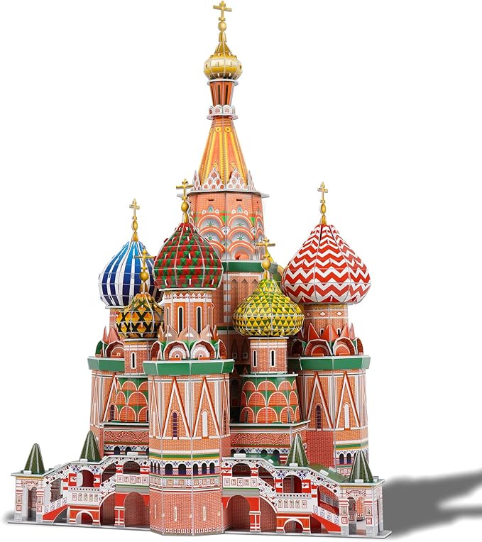 3D Puzzles for Adults & Kids St. Basil's Cathedral Building Set, Russia Cathedral Architecture Craft Model Kits, Educational 3D Jigsaw Puzzle Toy Birthday for Teens Boys Girls, 231 PCS by Hallisun