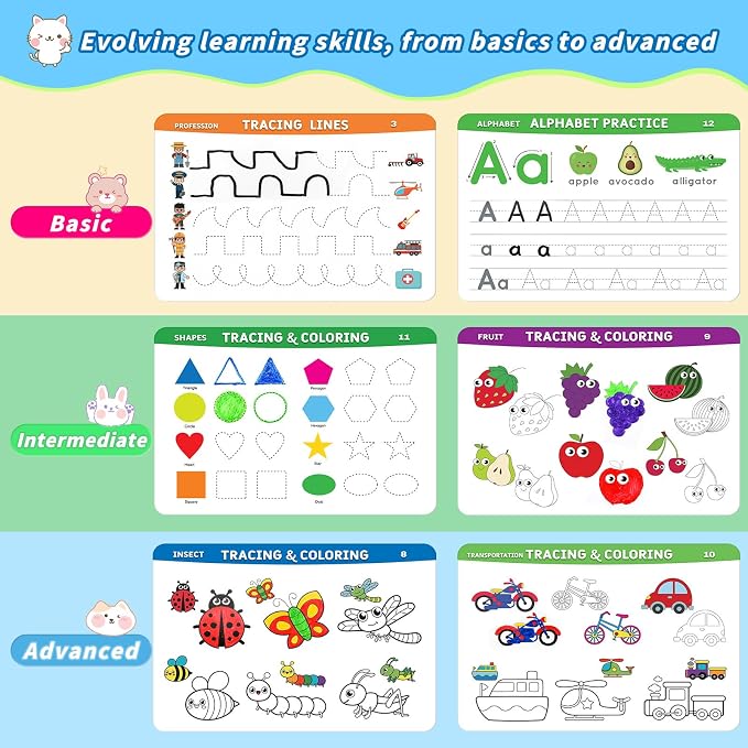Preschool Learning Activities Pre K Workbooks Tracing Busy Book Age 3-5 - Image 4