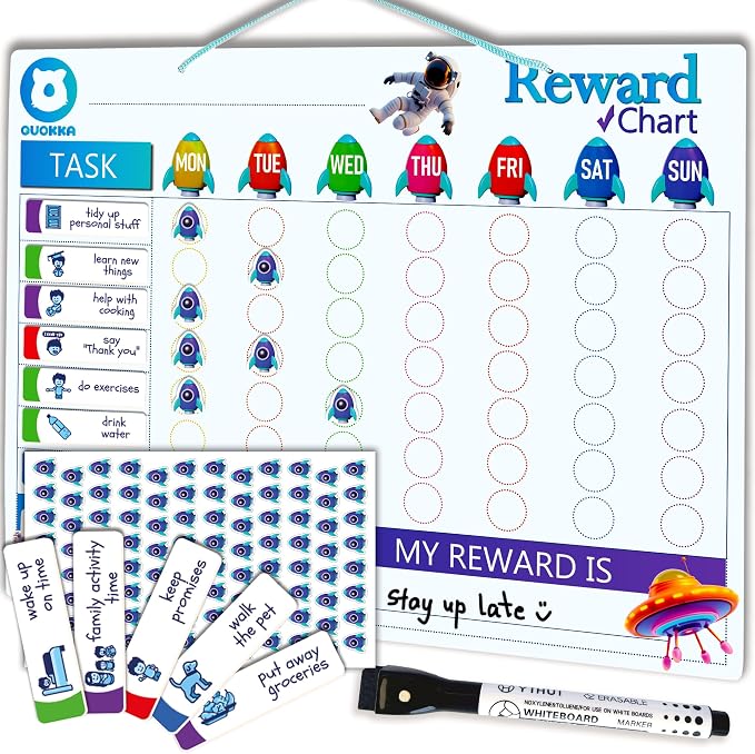 Magnetic Behavior Chore Chart for Kids at Home - Reward Chart for Kids by QUOKKA