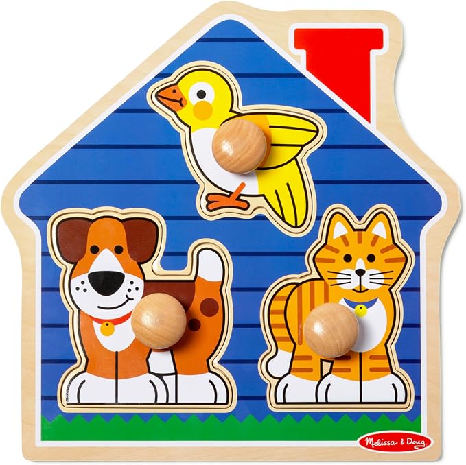 Melissa & Doug Pet Animals Jumbo Knob Puzzle, Wooden Peg Puzzle for Toddlers, Educational Toy for Shape Recognition and Fine Motor Skills, Ages 1+ by Unknown
