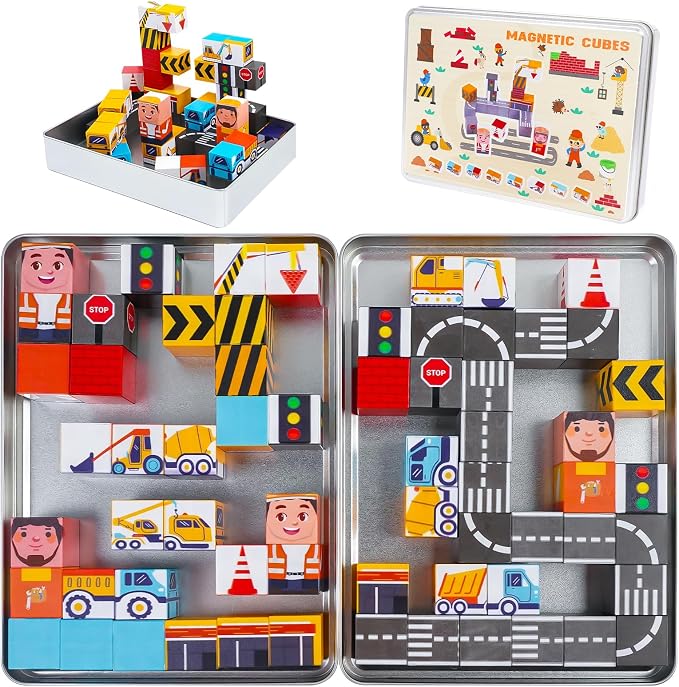 Travel Magnetic Blocks Toy Portable Construction Building Tiles by Unknown