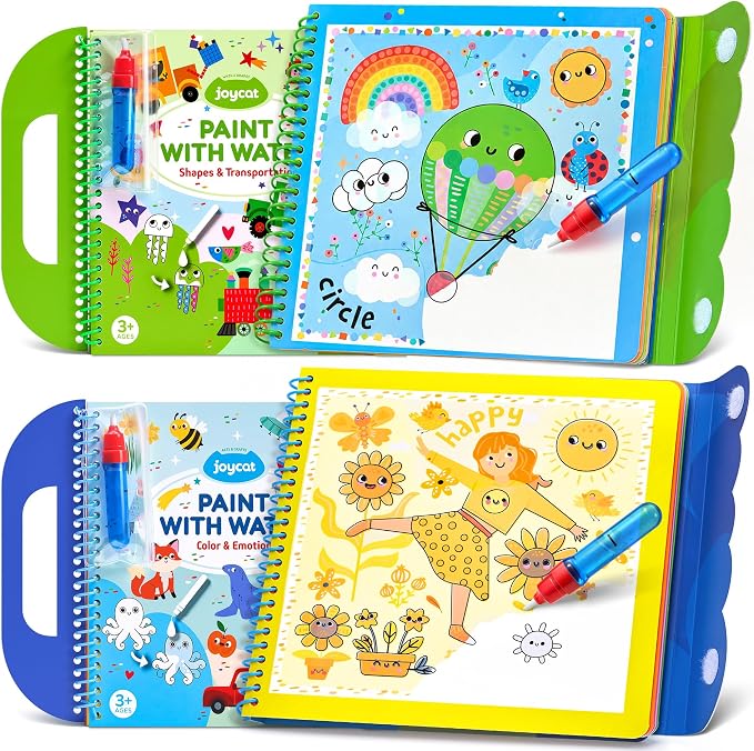 JoyCat Paint with Water for Kids (Shape & Transportation + Color & Emotion) by JOYCAT