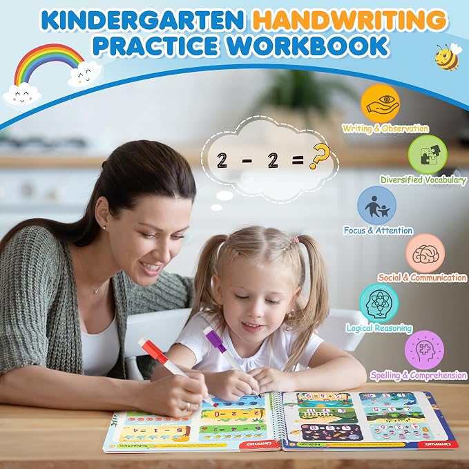 Preschool Learning Activities,Kindergarten Workbook Ages 3-6,Back to School - Image 3