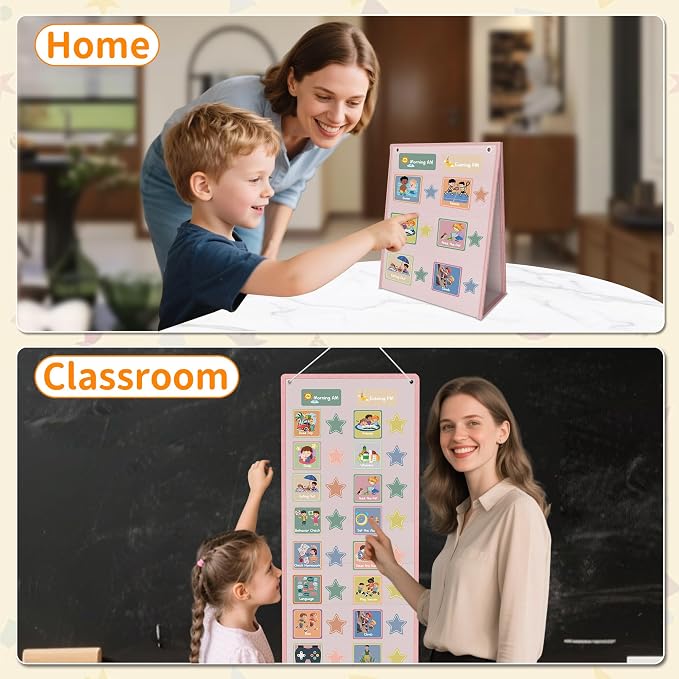 Pink Visual Schedule for Kids with Autism - 174 Picture Cards - Image 5