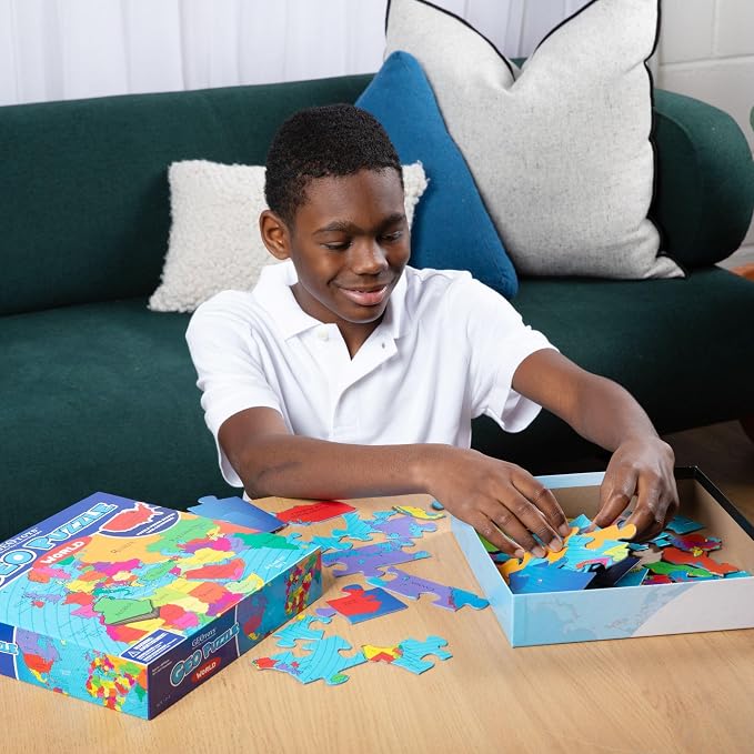 GeoPuzzle World Jigsaw Puzzles, 68 Pc Map Puzzle for Kids Ages 6 & Up - Image 7