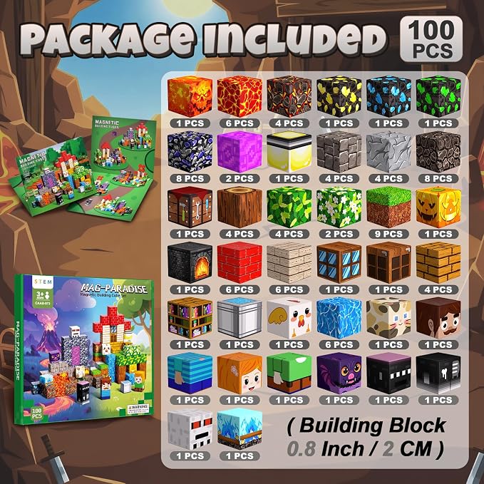 100PCS Magnetic Blocks, Building Cubes, Boys Kids Gifts Toys - Image 2