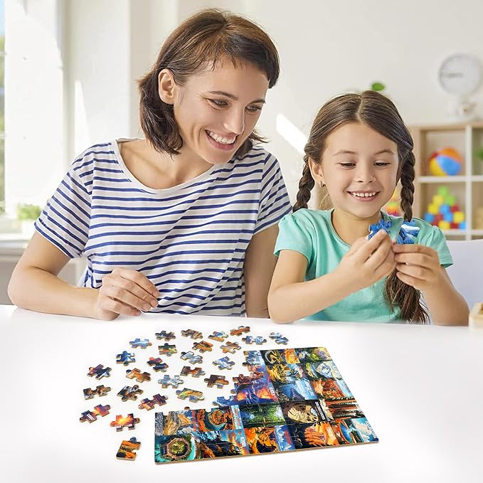 LELEMON Nation Park Jigsaw Puzzles in a Metal Box 100 Pieces World Park Jigsaw Puzzle for Adults Kids Ages 4-8 Children Learning Educational Puzzles Toys - Image 6