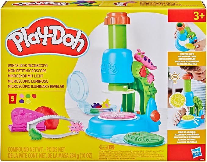 Play-Doh Light & Look Microscope for Kids, Electronic Preschool Toys for Girls & Boys, 9 Accessories & 5 Colors, Back to School Gifts, Ages 3+ - Image 2