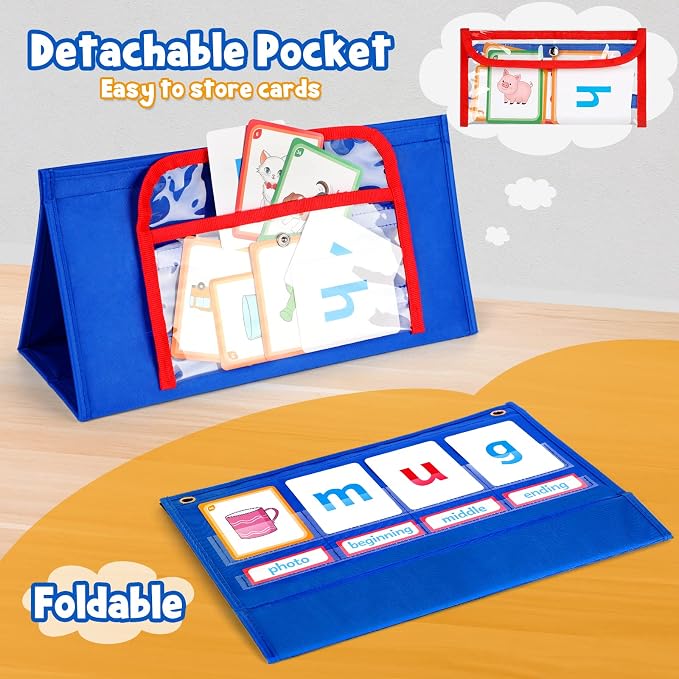 Torlam CVC Word Builder Kindergarten Classroom Must Haves, Phonics Games Preschool Learning Activities Spelling Toy Reading Letter Site Sight Words Games Flash Cards for Kids Autism Special Education - Image 3