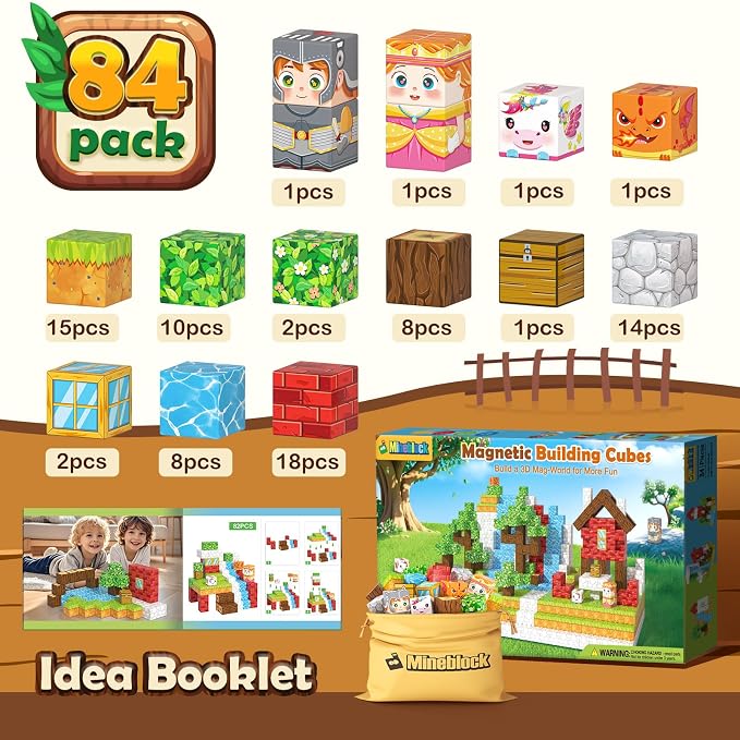 Magnetic Blocks - Build Mine Magnet World Set for Kids Toys Age 3-5 6-8 - Image 4