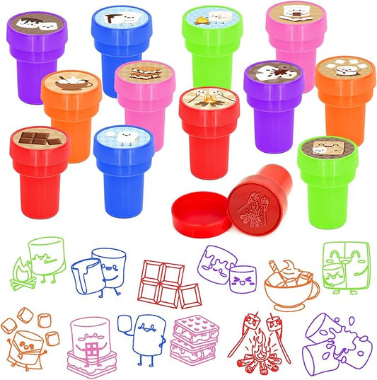 Cinrobiye 24 Pcs Marshmallow Stampers Party Favor Set, Cute Sweet Treat Stamps for Kids Birthday Party, Classroom Rewards, Carnival Prizes, Goody Bag Fillers, Dessert Themed Party Supplies by Cinrobiye