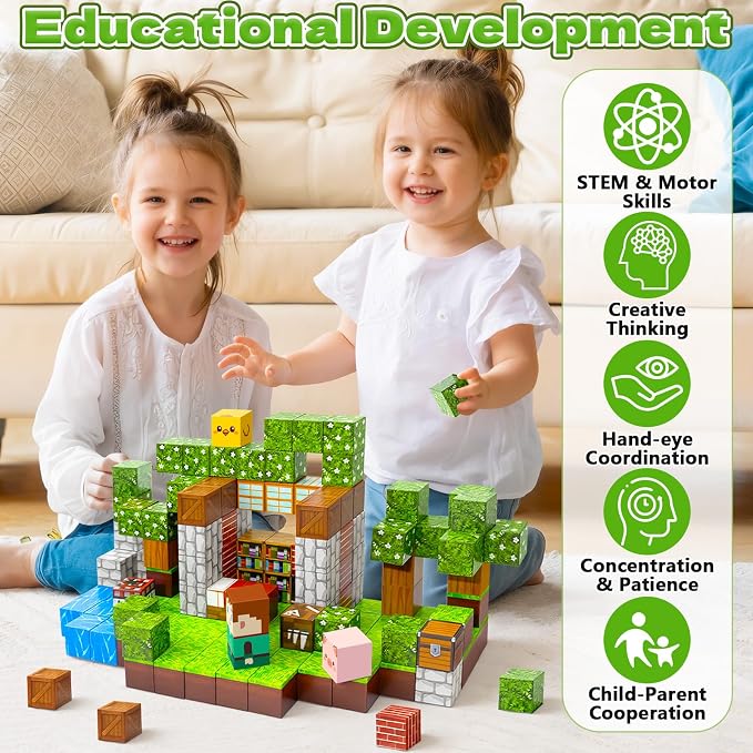 150PCS Magnetic Blocks - 0.8" Magnetic Building Blocks for Kids - Image 2