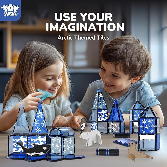 TOY Life Arctic Animal Magnetic Tiles, 56-Piece STEM Set, Ages 3-8 - Image 5