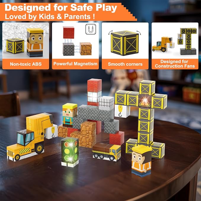 Travel Magnetic Blocks 45 PCS Mini Building Cubes with Case Construction - Image 7