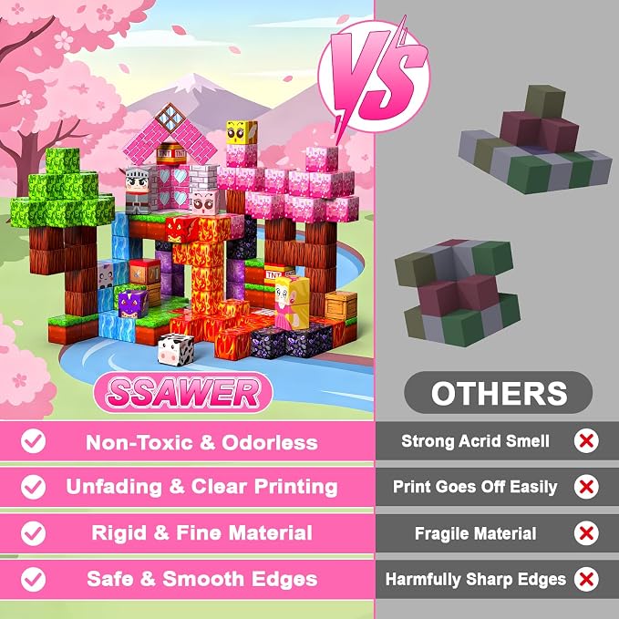 100PCS Magnetic Blocks for Girls, Building Cubes for Kids Gifts Toys - Image 4