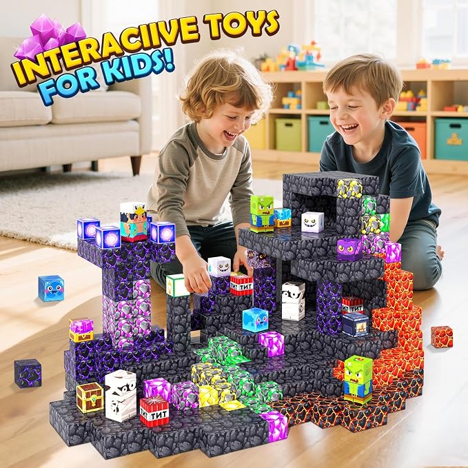 Magnetic Blocks - Mine Magnet World Building Toys for Kids Ages 4-6 6-8 8-12, STEM Magnetic Building Blocks Kids Sensory Toys Games, Gift for 3+ Year Old Boys and Girls - Image 4
