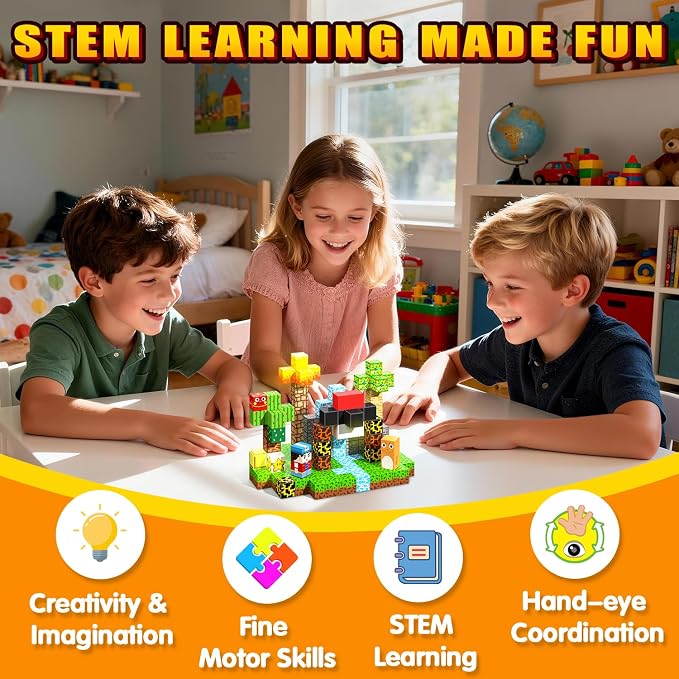 208PCS Light Up Magnetic Blocks, Boys Kids Gifts Toys - Image 7
