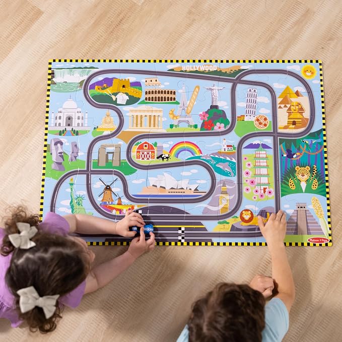 Melissa & Doug Race Around the World Floor Puzzle 48-Piece - Image 7