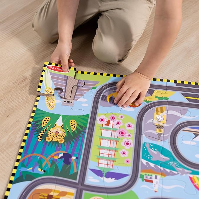 Melissa & Doug Race Around the World Floor Puzzle 48-Piece - Image 6