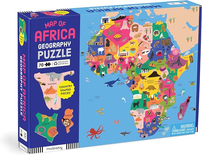 Mudpuppy - Map of Africa 70 Piece Geographic Puzzle for Kids by Mudpuppy