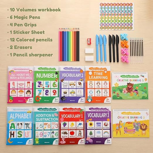 Ddaowanx Magic Grooved Writing Practice for Kids Ages 3-8,Kindergarten Book - Image 8