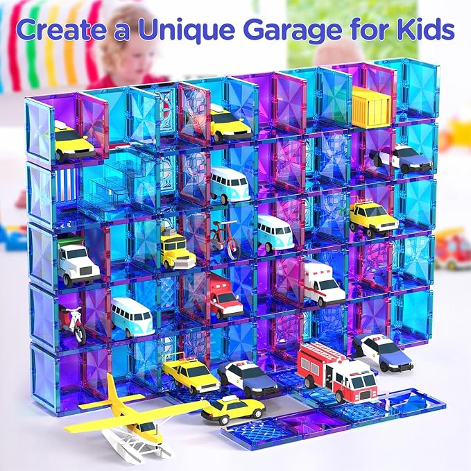 AFUNX Diamond Magnetic Tiles,116PCS Sturdy-Build STEM Toys for Kids - Image 6