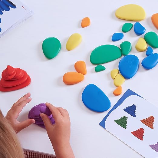 Rainbow Pebbles, Set of 36, Sorting and Stacking Stones - Image 8