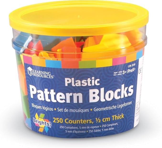 Learning Resources Brights Plastic Pattern Blocks by LearningResources
