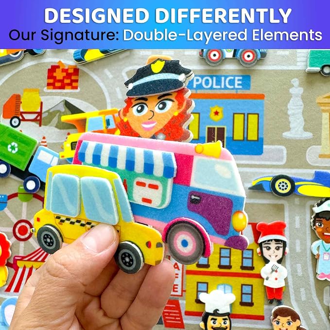 City Felt Board for Kids 3-5 Years Old - Preschool Learning Activities - Image 5