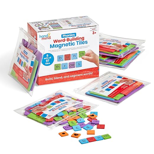 hand2mind Phonics Word-Building Magnetic Letter Tiles, Set of 6, Ages 3+ by hand2mind